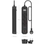 Aisens Regleta con Interruptor ASPS-2A2C11-BK con 3 Tomas de Corriente y 4 Puertos USB, Negro